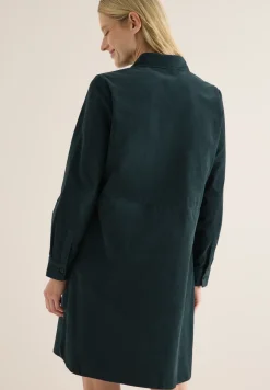 Robe en velours côtelé en couleur unie