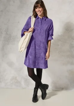 Robe en velours côtelé en couleur unie