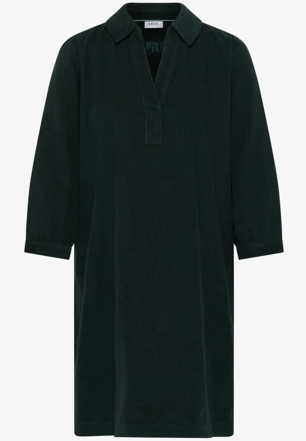 Robe en velours côtelé en couleur unie