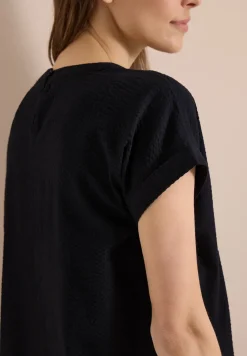 Robe longue au genou avec structure en seersucker
