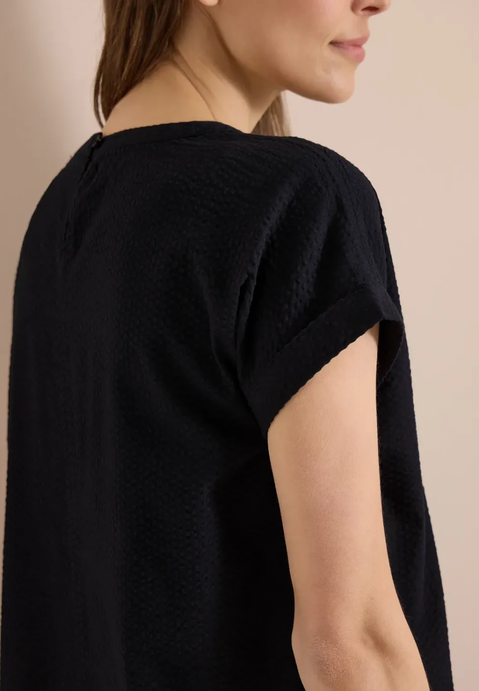 Robe longue au genou avec structure en seersucker