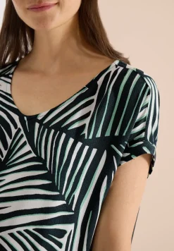 Robe à longueur de genou avec col en V arrondi