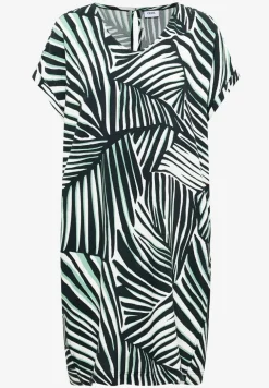 Robe à longueur de genou avec col en V arrondi