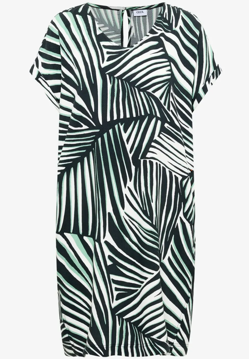Robe à longueur de genou avec col en V arrondi