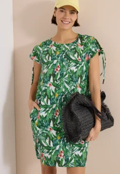 Robe à longueur de genou avec motif floral