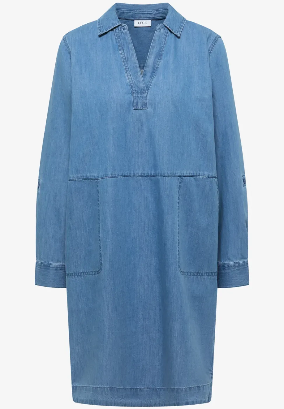 Robe à longueur de genou en look denim
