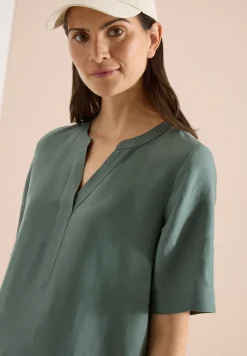 Robe longueur genou en lin mélangé