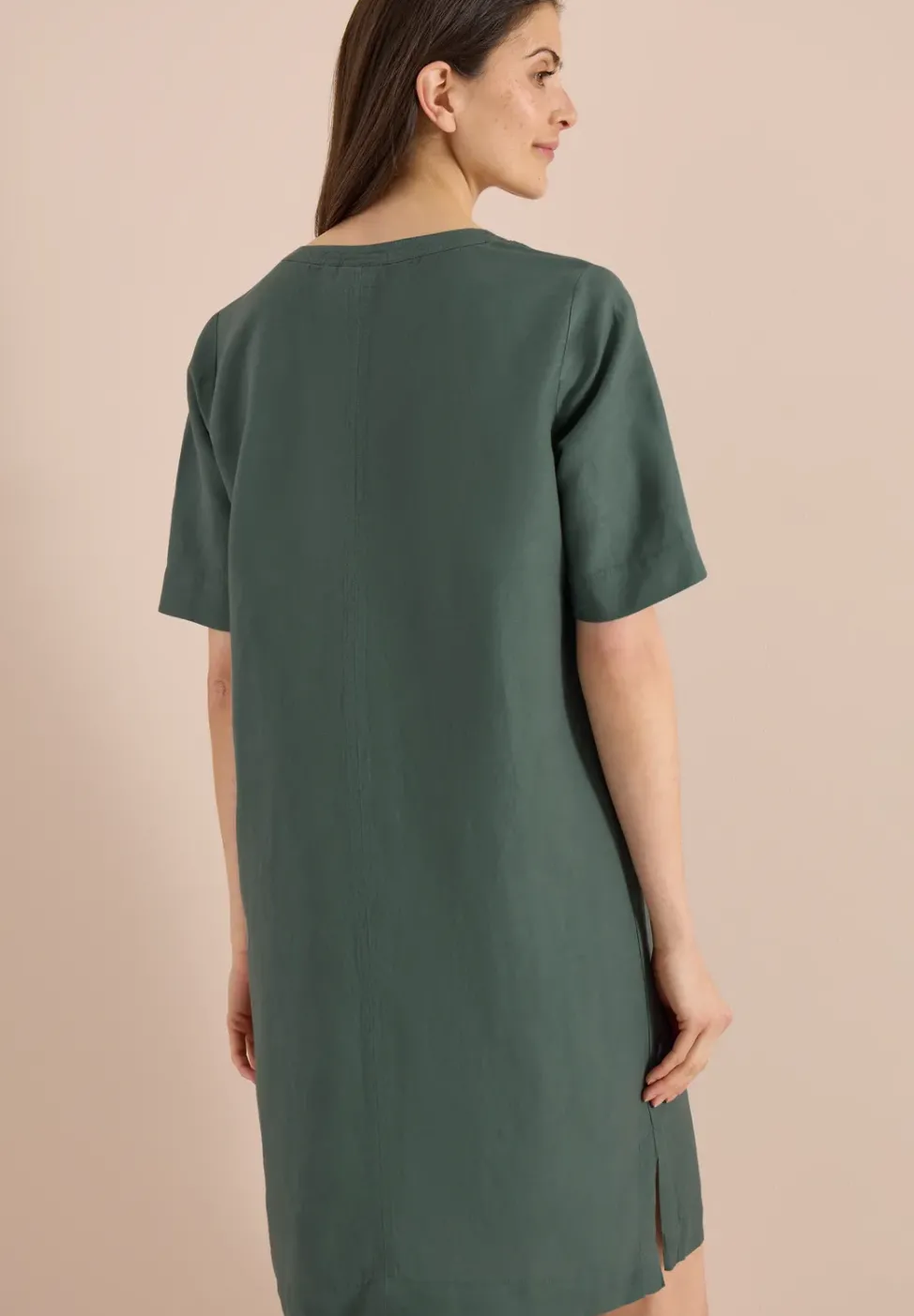 Robe longueur genou en lin mélangé