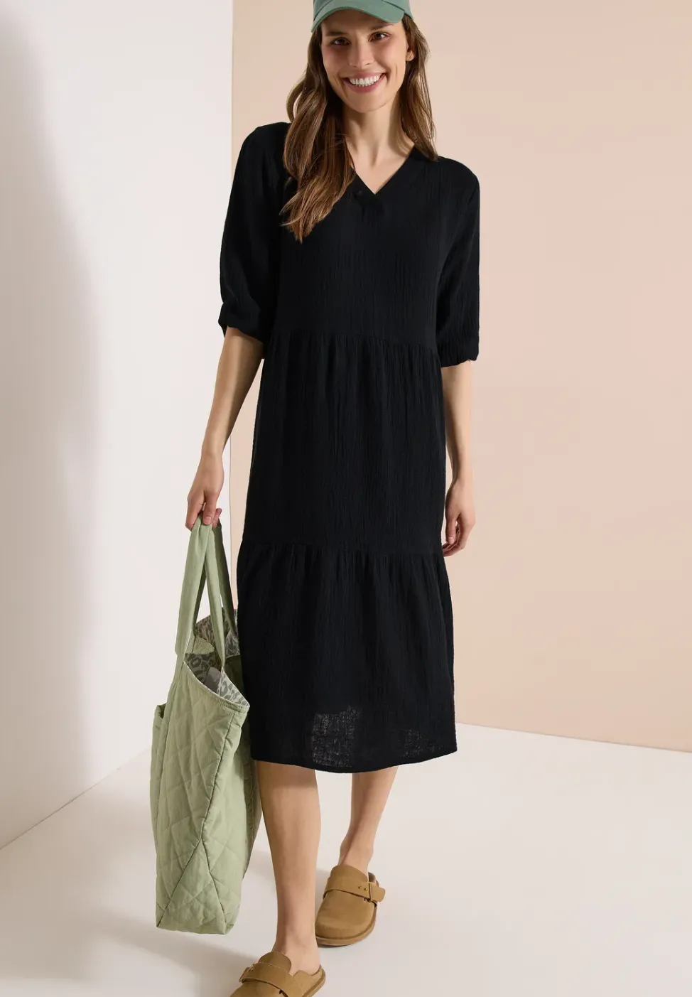 Robe longueur genou en qualité mousseline
