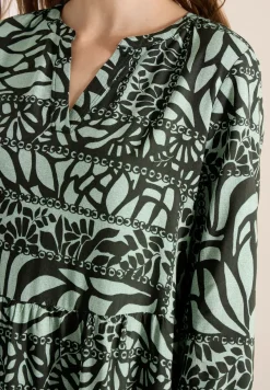 Robe midi avec imprimé patchwork