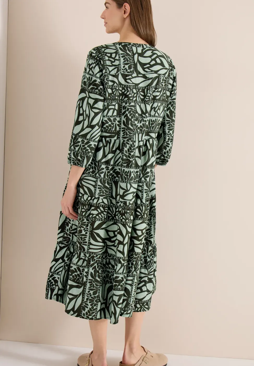Robe midi avec imprimé patchwork