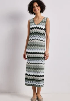 Robe midi avec motif en zigzag
