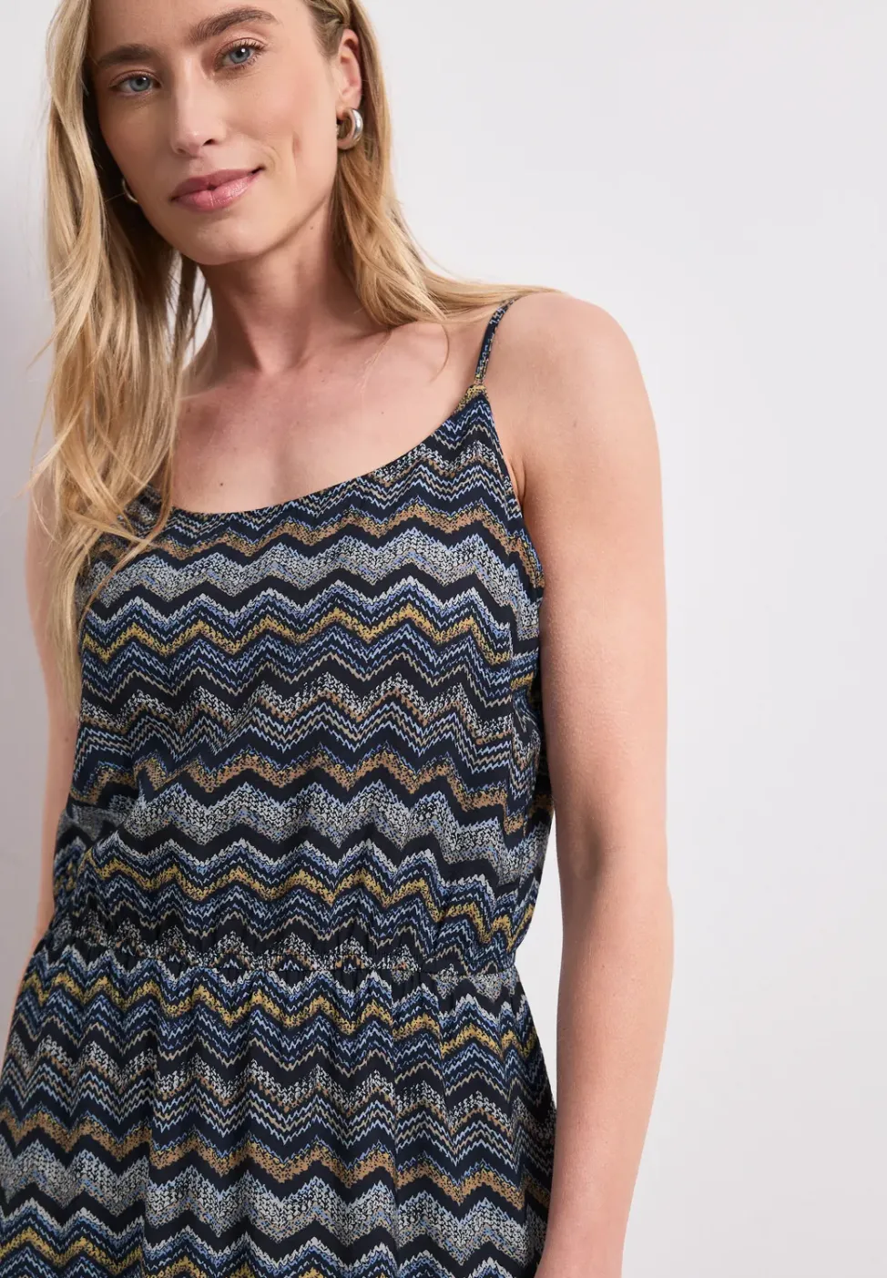Robe midi avec motif en zigzag