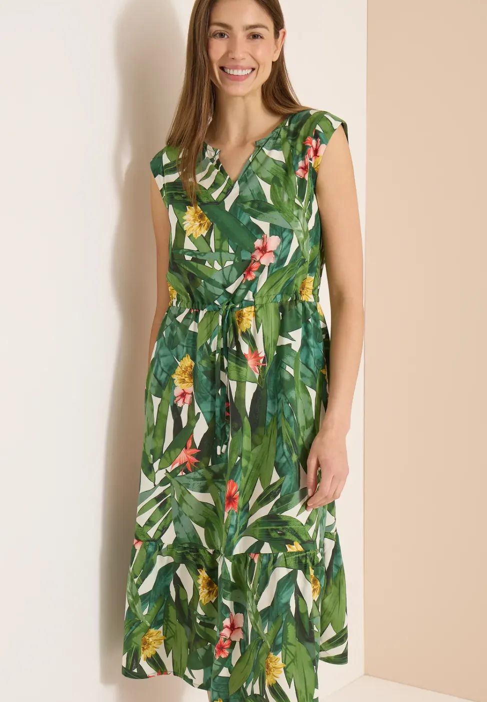 Robe midi avec motif floral