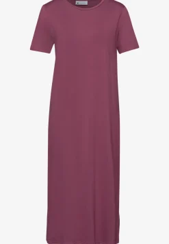 Robe midi à manches courtes avec détail de fente