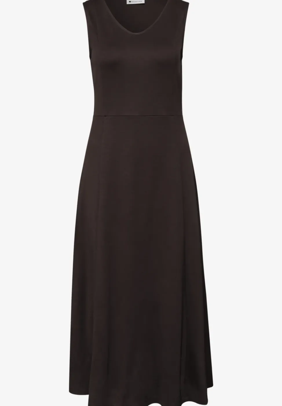 Robe midi sans manches de couleur unie