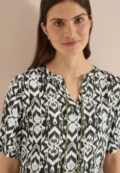 Robe mi-longue avec motif graphique