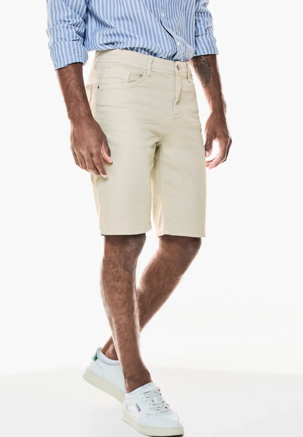 Short en jean délavé