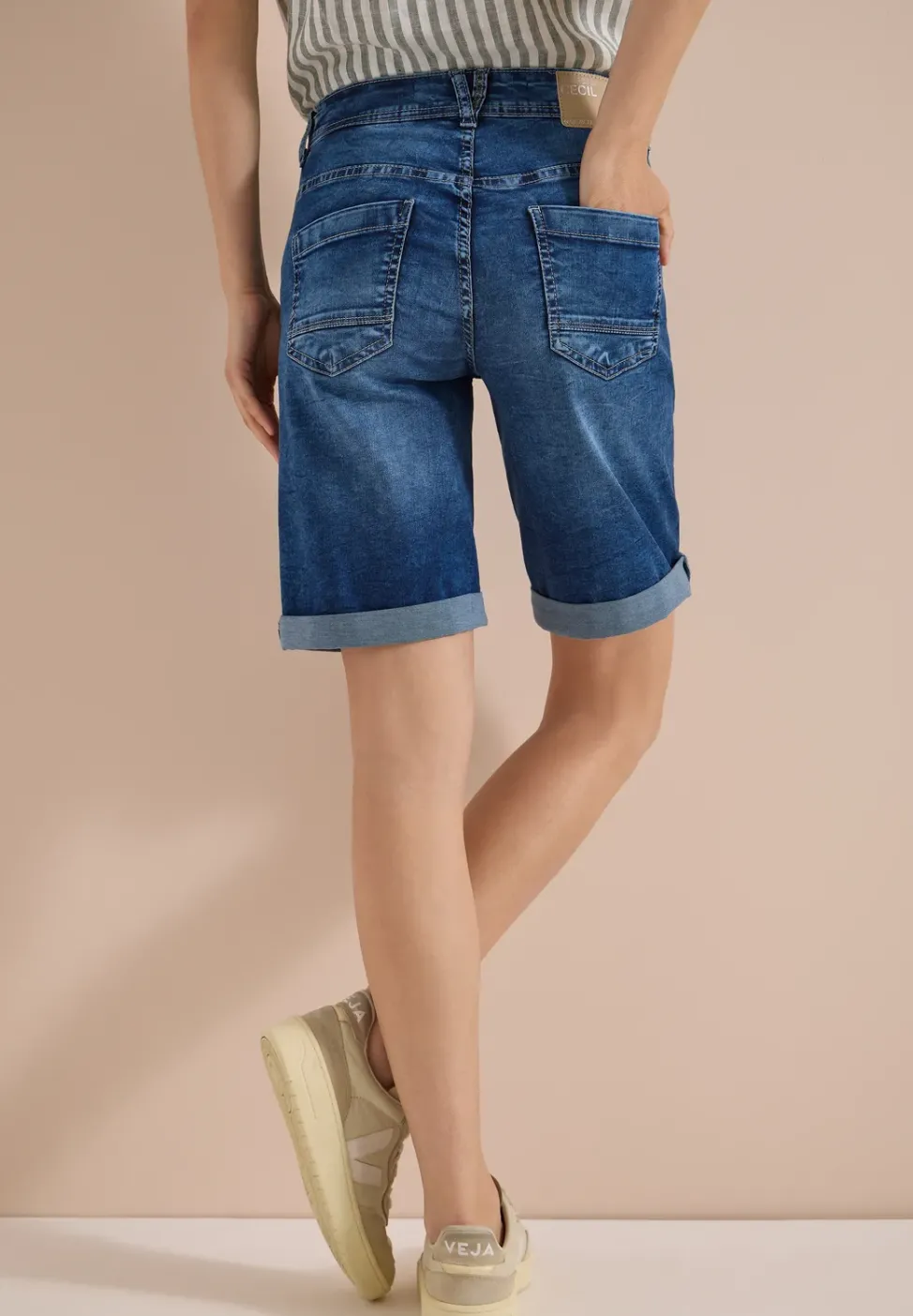Short en jean Slim Leg, coupe casual