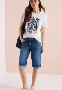 Short en jean taille haute coupe ample