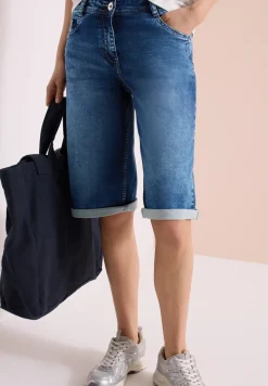 Short en jean taille haute coupe ample