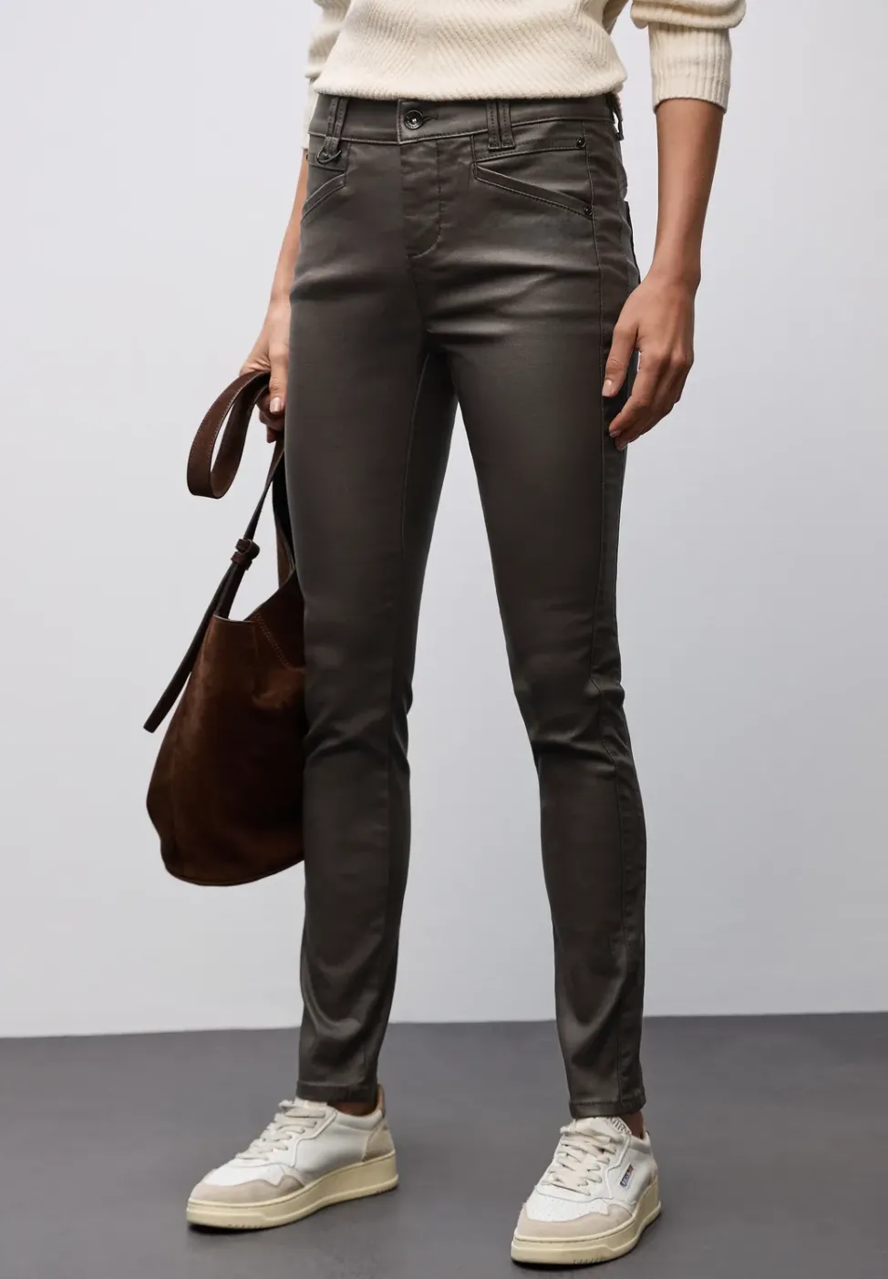 Slim Fit pantalon enduit
