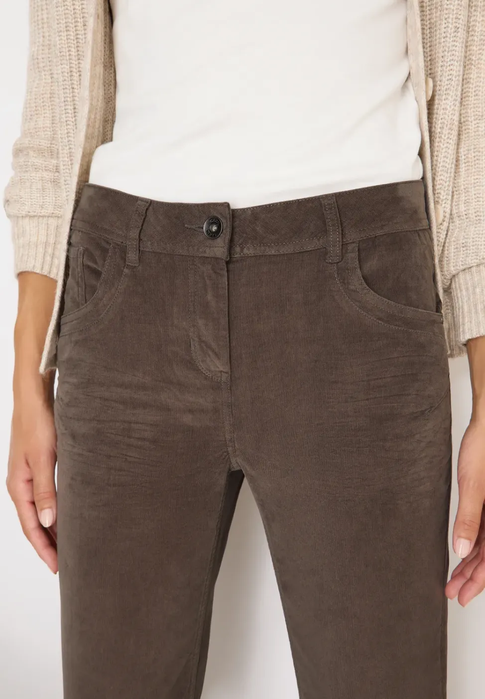Slim Fit pantalon en velours côtelé