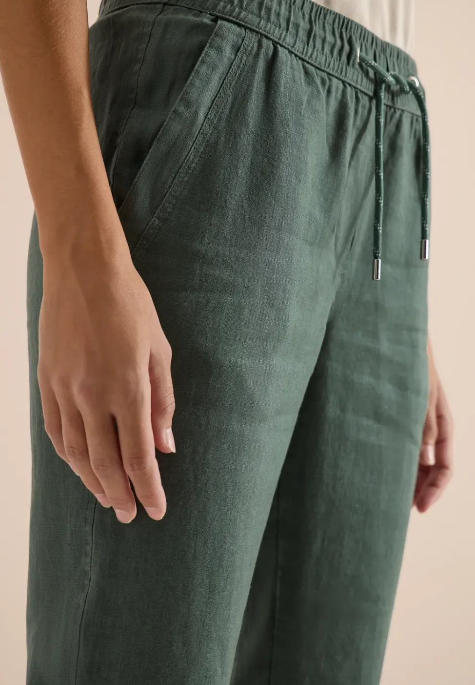 Slim Leg pantalon causal fit en lin