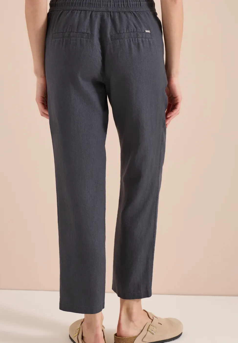 Slim Leg pantalon causal fit en lin