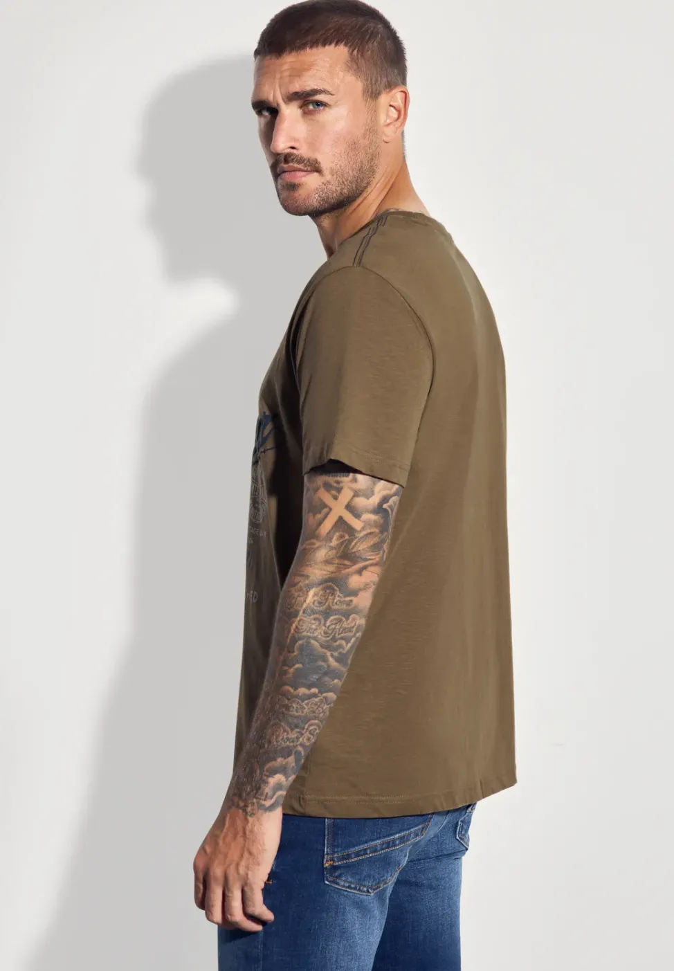 Slub T-shirt avec wording