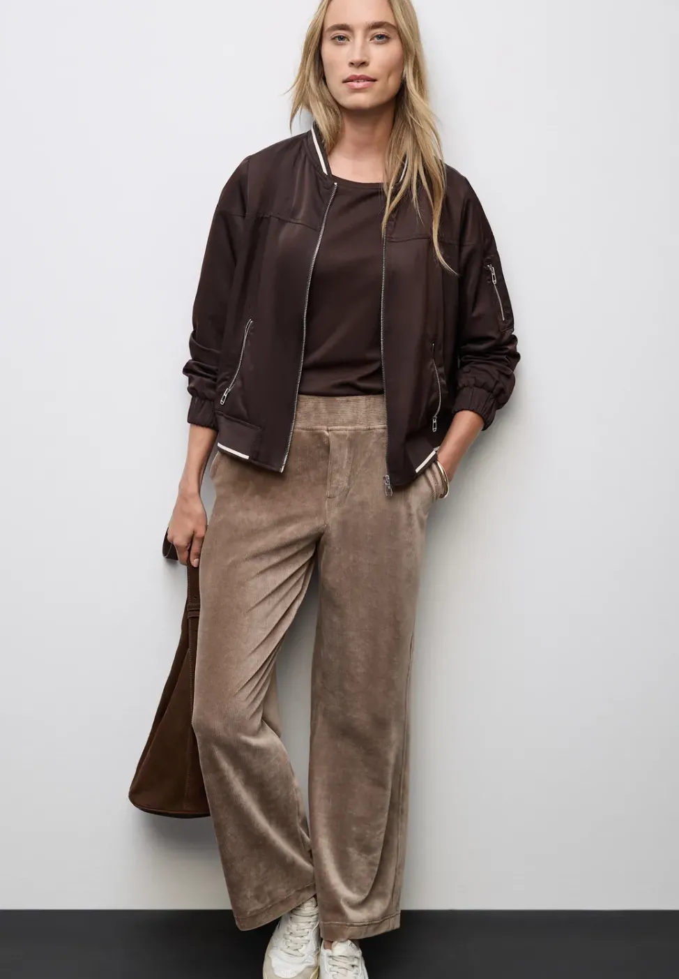 Straight Leg pantalon en velours côtelé