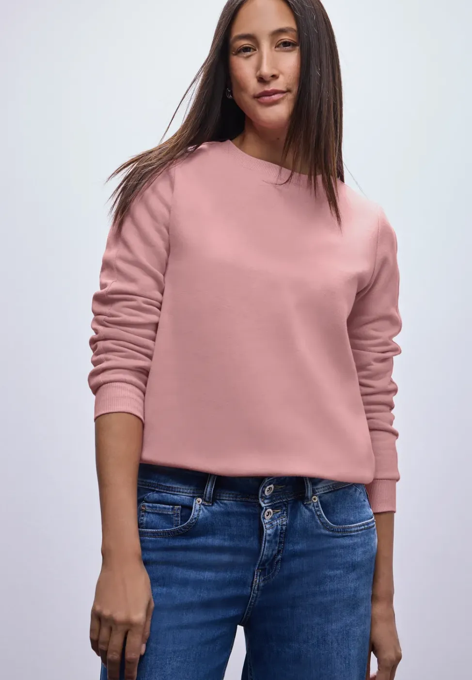 Sweat-shirt avec détail côtelé