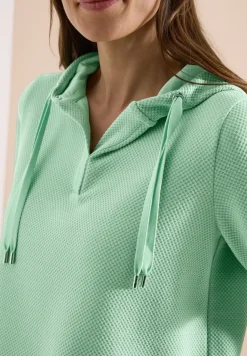 Sweat-shirt à capuche manches courtes