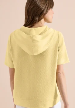 Sweat-shirt à capuche manches courtes