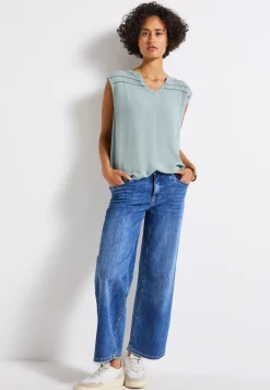 Top chemisier crinkle avec tape