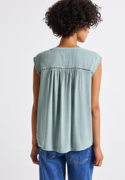 Top chemisier crinkle avec tape