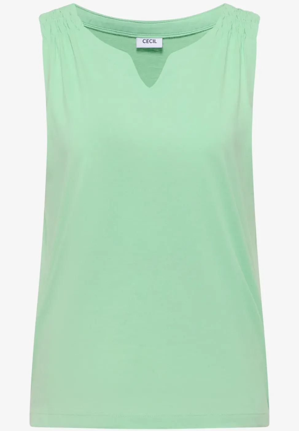 Top en couleur unie à encolure fendue