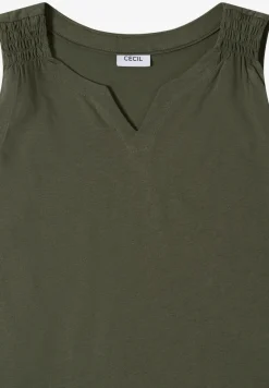Top en couleur unie à encolure fendue