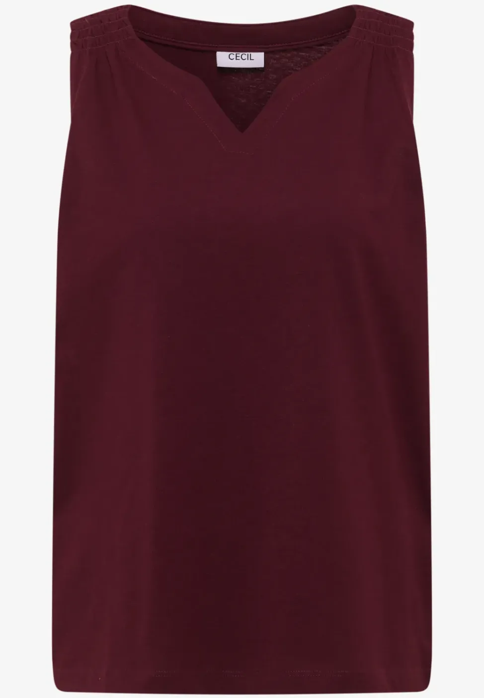 Top en couleur unie à encolure fendue