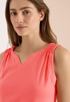 Top en couleur unie à encolure fendue