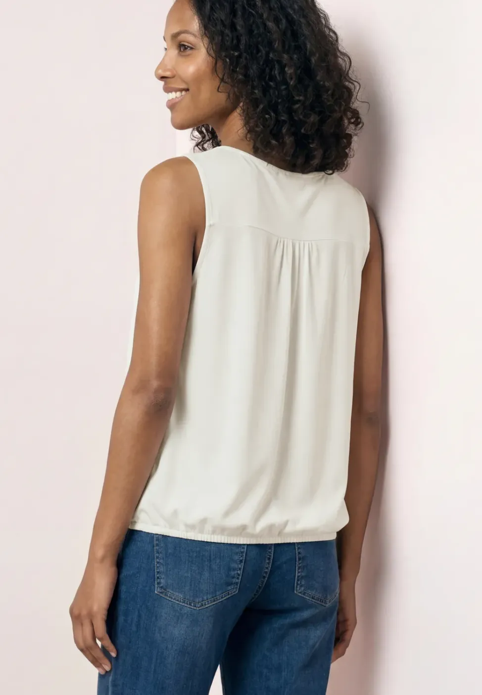 Top en jersey avec ourlet élastique