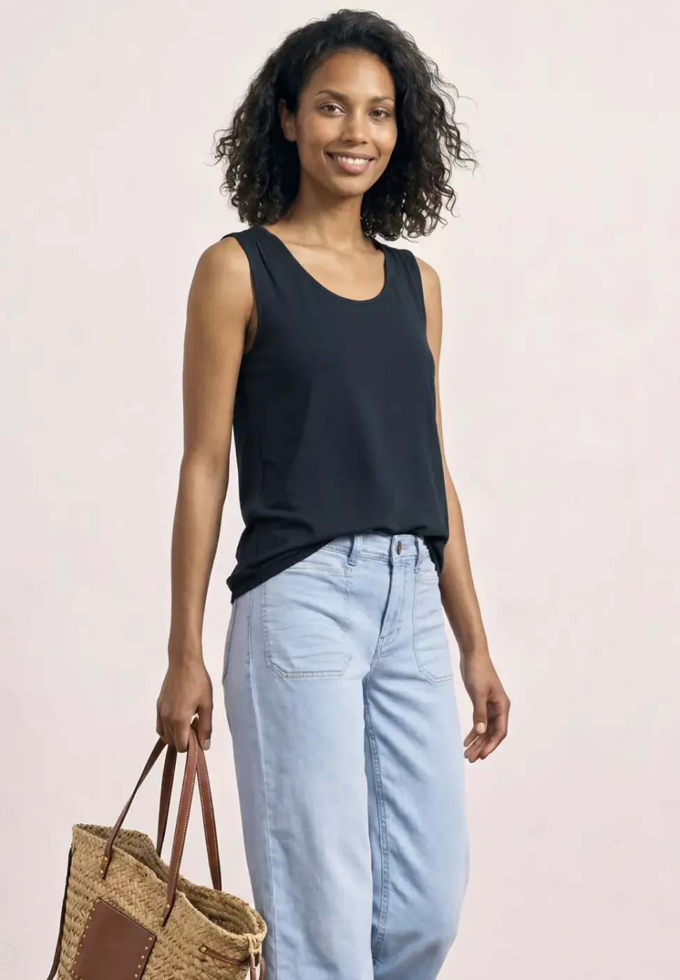 Top en jersey avec ourlet élastique