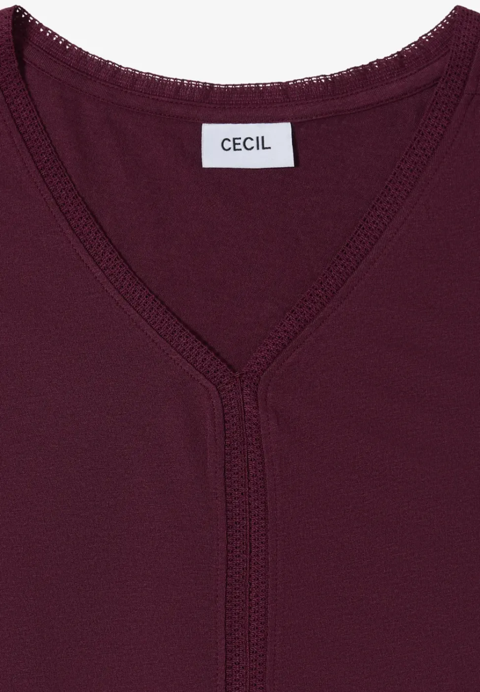 Top avec col en V et bande crocheté