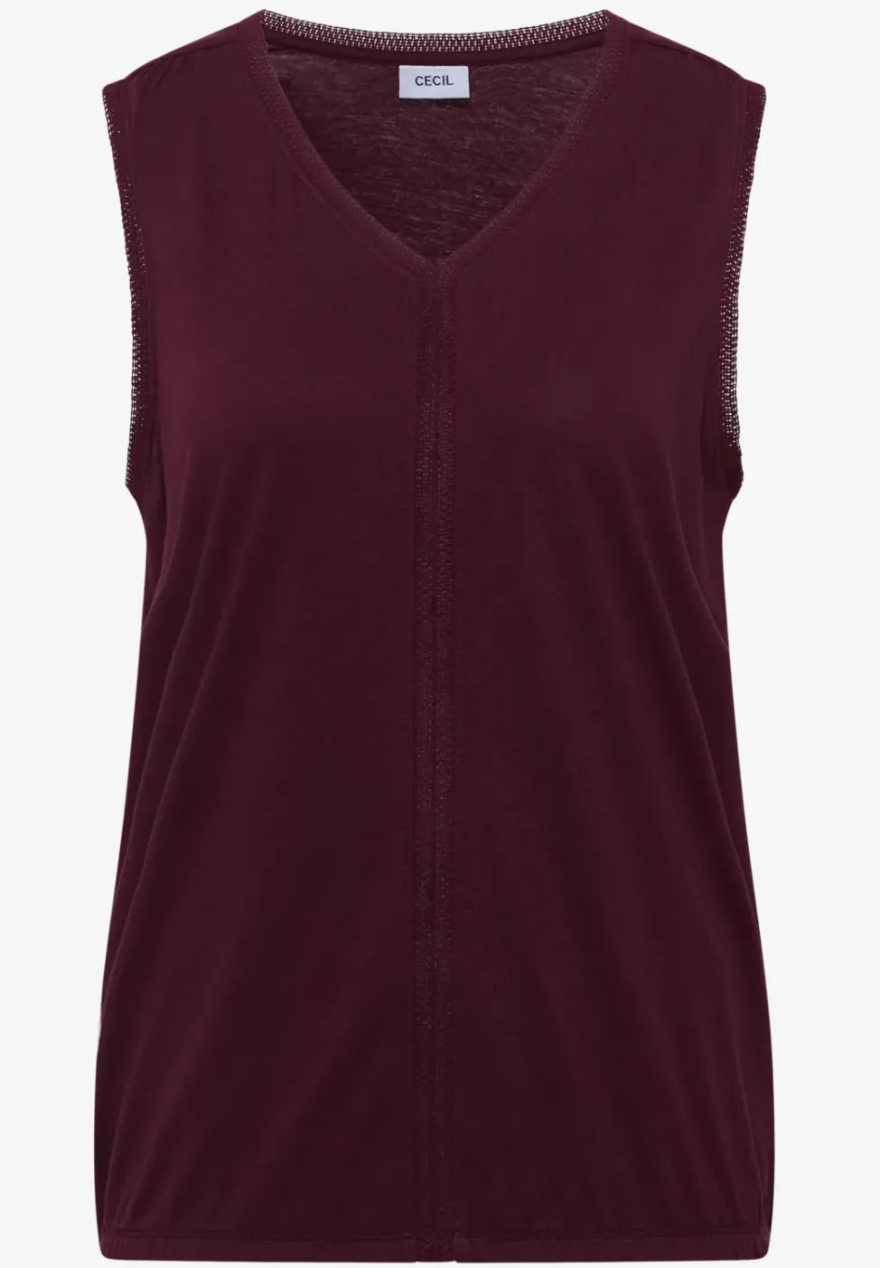 Top avec col en V et bande crocheté
