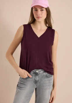 Top avec col en V et bande crocheté