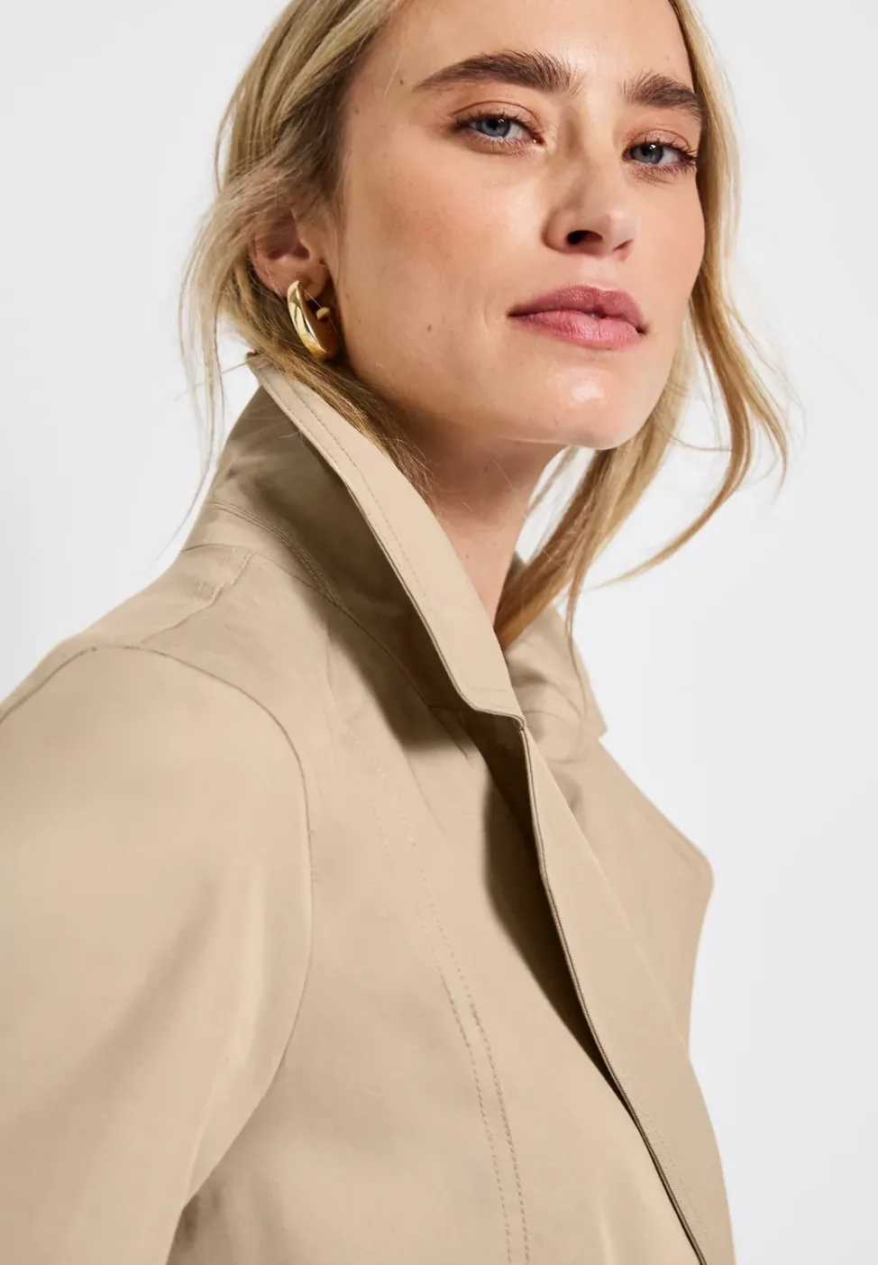 Trench-coat à col roulé