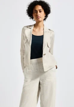 Trench-coat court en lin