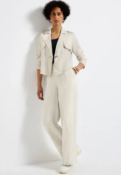 Trench-coat court en lin