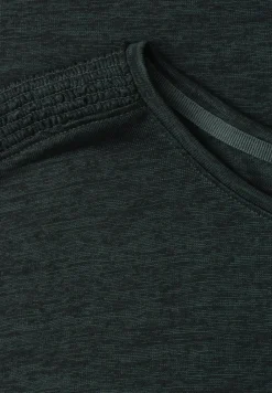 T-shirt à col bateau avec détail smocké