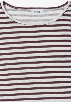 T-shirt à col bateau et à rayures